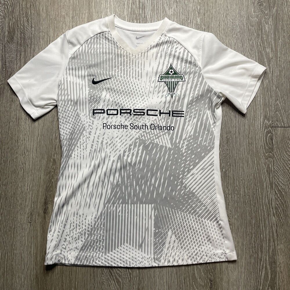 Nike Dri-Fit South Orlando Soccer Club Jersey Porsche Sponsor Youth Mens Size L
